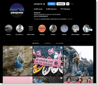 patagonia Instagram page