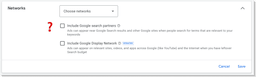 search campaign, partners network. 